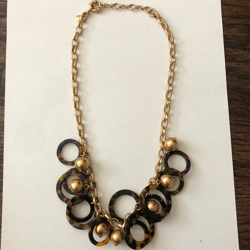 Tortoise and gold necklace 16” JCrew